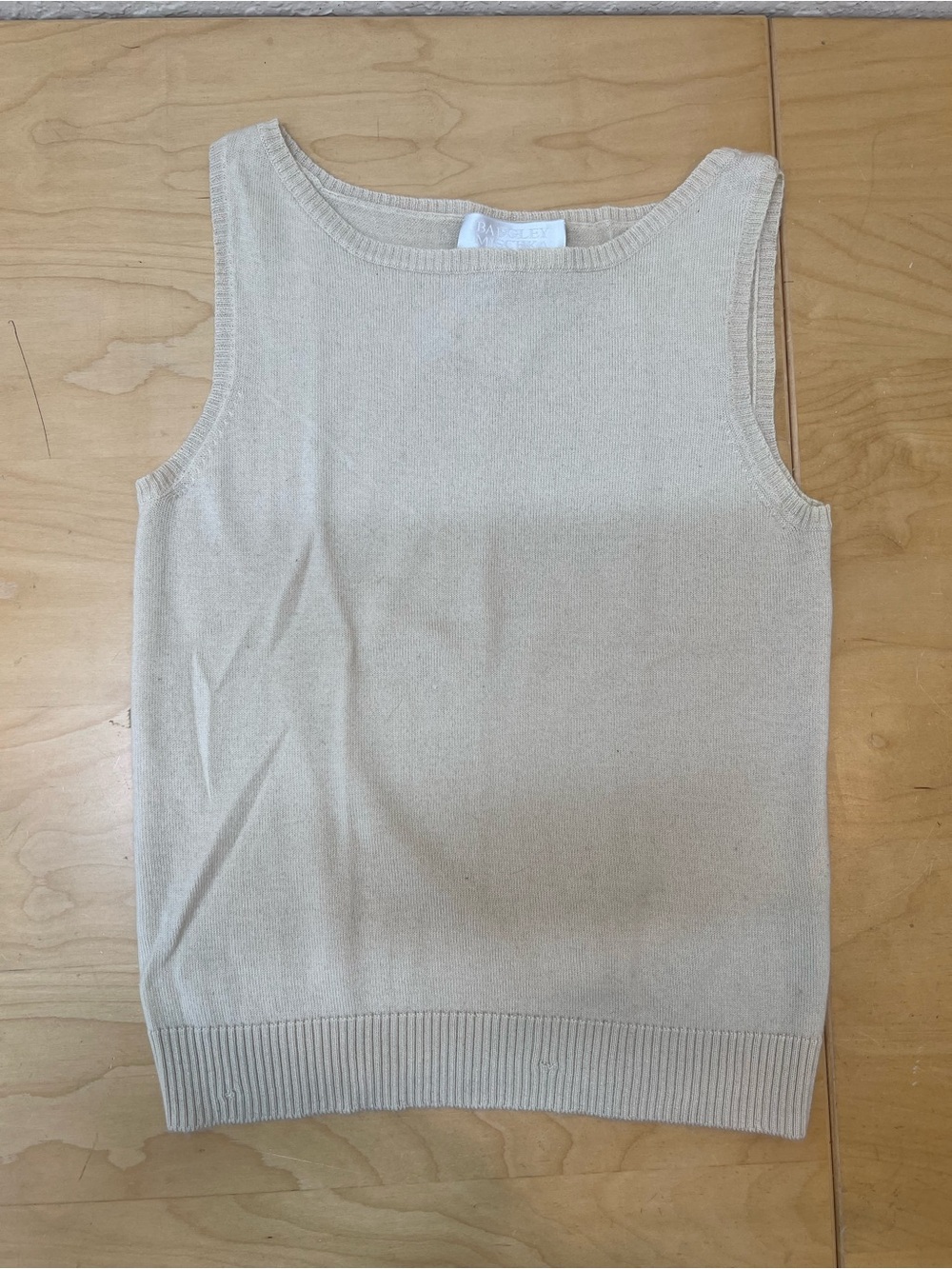 100% cashmere Badgley Mischka Sleeveless Scoop Neck Tank - Beige / cream size S